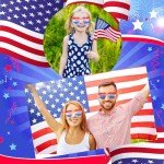 Veramz 10Pcs 4th of July Glasses Fourth of July Decorations Heart Shaped Sunglasses Rimless Fun Patriotic Sunglasses for Independence Day Accessories USA Red White Blue Party Favors Women Men Kids
