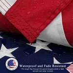 American Flag with Pole for House 3x5 ft US Flags Pole Kit - Embroidered Stars and Sewn Stripes - 6 Ft No Tangle Flagpole Aluminum and 180° Position Flag Pole Bracket-White