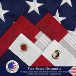 American Flag with Pole for House 3x5 ft US Flags Pole Kit - Embroidered Stars and Sewn Stripes - 6 Ft No Tangle Flagpole Aluminum and 180° Position Flag Pole Bracket-White