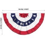American Flag Bunting Patriotic Pleated Fan Flag USA Flags with Brass Grommets and Zip Ties for 4th of July Memorial Day Decoration Outdoor (4, 1.5x3 Feet)