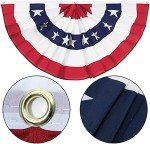 American Flag Bunting Patriotic Pleated Fan Flag USA Flags with Brass Grommets and Zip Ties for 4th of July Memorial Day Decoration Outdoor (4, 1.5x3 Feet)