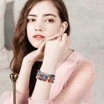 GOOJIDS Surfer Heishi Clay Bead Bracelets for Women Bohemian Stackable Gold Beaded Stretch Bracelets Elastic Layering Friendship Bracelets Set Boho Jewelry (D-Flag)