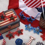 Xuhal Patriotic Sunglasses for Kids Bulk Patriotic Sunglasses Memorial Day Party Favors Fourth of July Accessory(Red and Blue)