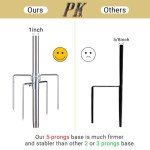 Ground Flag Poles for Outside House - 1" Tangle Free Flag Pole for House with 5 Prong - 9ft Yard Flag Stand for Outdoor,Wind Resistant & Rustproof - Silver