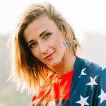 4th of July Independence Day Patriotic Earring for Women American Flag Dangle Earrings Patriotic Red White Blue USA Earring, Pave Crystal Stud (Heart)
