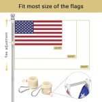 Ground Flag Poles for Outside House - 1" Tangle Free Flag Pole for House with 5 Prong - 9ft Yard Flag Stand for Outdoor,Wind Resistant & Rustproof - Silver
