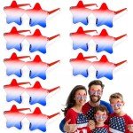 12 Pairs Star Sunglasses Rimless 4th of July Accessories Memorial Day Red White and Blue Transparent Eyewear USA Patriotic Party Supplies Fashion American Flag Favors Women Men Kid Independence Day