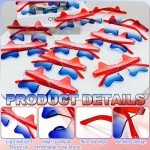 12 Pairs Star Sunglasses Rimless 4th of July Accessories Memorial Day Red White and Blue Transparent Eyewear USA Patriotic Party Supplies Fashion American Flag Favors Women Men Kid Independence Day