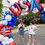 DBKL 156Pcs Red White and Blue Balloon Garland Arch Kit with USA Flag Foil Balloon, 4th of July Balloon Arch Kit, Patriotic Balloons for Independence Day Graduation Nautical Baseball Party Decorations