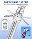 DUPKEV Flag Pole for Outside House, T304 Stainless Steel Flag Poles for Porch, Wall, Decorative, 6FT Outdoor Flag Pole, 1 Inch Flagpole for 3x5 flag(Silver, without Bracket & Flag)