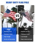 DUPKEV Flag Pole for Outside House, T304 Stainless Steel Flag Poles for Porch, Wall, Decorative, 6FT Outdoor Flag Pole, 1 Inch Flagpole for 3x5 flag(Silver, without Bracket & Flag)