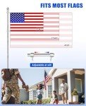 DUPKEV Flag Pole for Outside House, T304 Stainless Steel Flag Poles for Porch, Wall, Decorative, 6FT Outdoor Flag Pole, 1 Inch Flagpole for 3x5 flag(Silver, without Bracket & Flag)