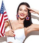 Patriotic Earrings 4 th of July Beaded Earrings Handmade Red White Blue American Flag USA Star Dangle Earrings Independence Day Holiday Gift for Women