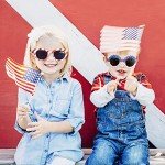 XINB LOOK 3-Pairs Kids Sunglasses, 4th of July Accessories American Flag Party Favor, Toddler Sunglasses Boys and Girls