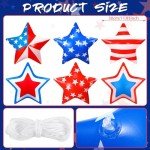 18 Pcs Memorial Day 4th of July Inflatable Stars Patriotic Memorial Day Outdoor Decorations Inflatable Star American Flag PVC Balloons Blow up Hanging Star Home Garden Decor for Independence Day