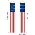 Jesiramoo Memorial Day 4th of July Decorations, 71x13 Inch Hanging American Flag Door Banner, July Fourth Front Porch Decor for Home School Office Yard Patio Garage, Patriotic Decor Outdoor Indoor