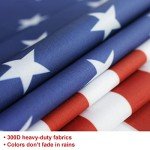 Jesiramoo Memorial Day 4th of July Decorations, 71x13 Inch Hanging American Flag Door Banner, July Fourth Front Porch Decor for Home School Office Yard Patio Garage, Patriotic Decor Outdoor Indoor