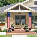 Jesiramoo Memorial Day 4th of July Decorations, 71x13 Inch Hanging American Flag Door Banner, July Fourth Front Porch Decor for Home School Office Yard Patio Garage, Patriotic Decor Outdoor Indoor