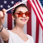 Pibupibu 8 Pack Blue Red Star Sunglasses, 4th of July Decorations Patriotic Decorations Party Accessories, Independence Day USA Flag Classic Patriot Gifts