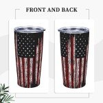 Waldeal USA Flag Patriotic Travel Mug Gift, 20 oz Tumbler, Travel Coffee Mug, Stainless Steel Cup with Lid, Double Wall Vacuum Insulated Travel Mug Gifts for Men Women