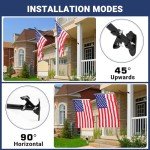 Yeesun Flag Pole,6FT Flag Pole Kit(2 Packs) for 3' x 5'American Flag, Flag Pole Holder for Outside House,Truck & Boat Use (Without Bracket) (Black)