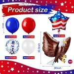 24 Pcs Paris Sports Party Decorations - Star American Flag Red White Blue Balloons, Eagle Foil Balloon - 4th of July Patriotic Decorations for Independence Day, Labor Day