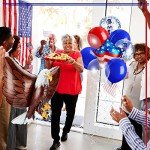 24 Pcs Paris Sports Party Decorations - Star American Flag Red White Blue Balloons, Eagle Foil Balloon - 4th of July Patriotic Decorations for Independence Day, Labor Day