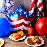 24 Pcs Paris Sports Party Decorations - Star American Flag Red White Blue Balloons, Eagle Foil Balloon - 4th of July Patriotic Decorations for Independence Day, Labor Day