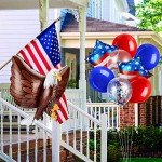 24 Pcs Paris Sports Party Decorations - Star American Flag Red White Blue Balloons, Eagle Foil Balloon - 4th of July Patriotic Decorations for Independence Day, Labor Day
