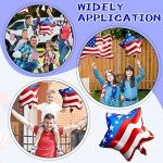 Wettarn 36 Packs 4th of July Balloons Includes 6 Pcs American Flag and 30 Pcs Foil Five Stars Balloons Red White and Blue Memorial Decor for Independence Day Labor Day Decoration