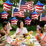 Wettarn 36 Packs 4th of July Balloons Includes 6 Pcs American Flag and 30 Pcs Foil Five Stars Balloons Red White and Blue Memorial Decor for Independence Day Labor Day Decoration
