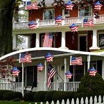 Wettarn 36 Packs 4th of July Balloons Includes 6 Pcs American Flag and 30 Pcs Foil Five Stars Balloons Red White and Blue Memorial Decor for Independence Day Labor Day Decoration