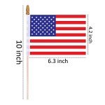 Small American Flags on Stick,65 American Flags Hand Held Mini US Flags for American Independence Day,Memorial Day President's Day,Veterans Day (4x6 Inches)