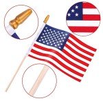 Small American Flags on Stick,65 American Flags Hand Held Mini US Flags for American Independence Day,Memorial Day President's Day,Veterans Day (4x6 Inches)