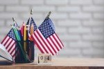 GIFTEXPRESS Set of 12, Proudly Made in U.S.A. Small American Flags 4x6 Inch/Small US Flag/Mini American Stick Flag/American Hand Held Stick Flags Spear Top