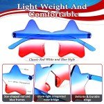 JUSTOTRY 6Pc 4th of July Sunglasses - Star Shape Fourth of July Patriotic Red White and Blue Decorations American Flag Pentagram Glasses for Adult Party Favors in the USA Accessory Gift for Men Women