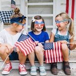 JUSTOTRY 6Pc 4th of July Sunglasses - Star Shape Fourth of July Patriotic Red White and Blue Decorations American Flag Pentagram Glasses for Adult Party Favors in the USA Accessory Gift for Men Women