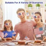 Attmu 20 Pairs 4th of July Accessories Glasses American US Flag Sunglasses, Patriotic Plastic Shutter Glasses Party Favors, Patriotic Decorations Red White and Blue Glasses