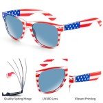 Sofier 4th of July Accessories 3 pairs USA American Flag Sunglasses Patriotic Party Favors Fourth of July Accessories Red White and Blue Sunglasses for Women Men Classic Retro