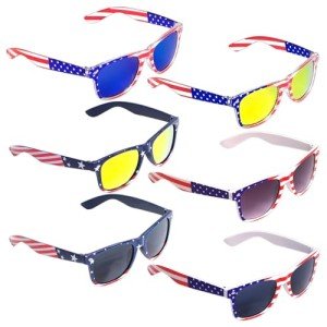 RBONIGHT 6 Packs of American Flag Sunglasses, 4th of July Decorations, Patriotic Party Favors, Memorial Day Decor, 4th of July Accessories for Independence Day