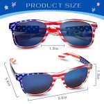 RBONIGHT 6 Packs of American Flag Sunglasses, 4th of July Decorations, Patriotic Party Favors, Memorial Day Decor, 4th of July Accessories for Independence Day