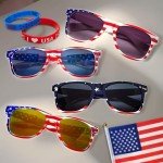 RBONIGHT 6 Packs of American Flag Sunglasses, 4th of July Decorations, Patriotic Party Favors, Memorial Day Decor, 4th of July Accessories for Independence Day