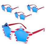 WBCBEC 4 Pairs American Flag Sunglasses Patriotic Flag Sunglasses 80s Retro Style Sunglasses for Men Women Independence Day