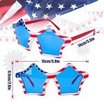 WBCBEC 4 Pairs American Flag Sunglasses Patriotic Flag Sunglasses 80s Retro Style Sunglasses for Men Women Independence Day