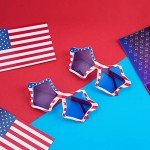 WBCBEC 4 Pairs American Flag Sunglasses Patriotic Flag Sunglasses 80s Retro Style Sunglasses for Men Women Independence Day