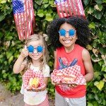 WBCBEC 4 Pairs American Flag Sunglasses Patriotic Flag Sunglasses 80s Retro Style Sunglasses for Men Women Independence Day