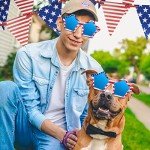 WBCBEC 4 Pairs American Flag Sunglasses Patriotic Flag Sunglasses 80s Retro Style Sunglasses for Men Women Independence Day