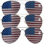 JOYIN 3 Pcs July 4th American Flag Sunglasses, Fourth of July Patriotic Sunglasses with Gold Silver and Black Frame, Red White Blue American Glasses for 4th of July Accessories, Party Favor