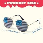 JOYIN 3 Pcs July 4th American Flag Sunglasses, Fourth of July Patriotic Sunglasses with Gold Silver and Black Frame, Red White Blue American Glasses for 4th of July Accessories, Party Favor