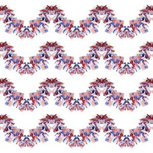 4 Strings Total 26.3 ft American Flag Tinsel Garlands - Each 6.6ft Red White Blue Fringe Garland with USA Flag Hanging Glitter Streamers for 4th of July, Independence Day, Patriotic Party Decorations